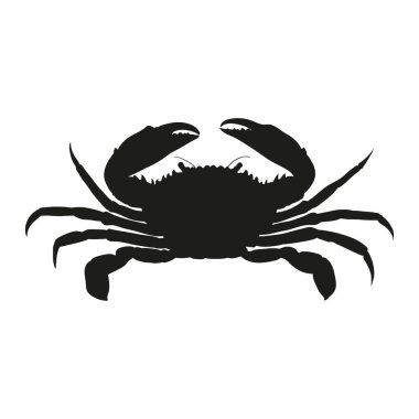 Crab Silhouette isolated white background. Vector Illustration. clipart