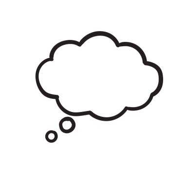 Uygulamalar ve web siteleri için düşünce kabarcığı düşünme çizgisi sanat vektörü simgesi