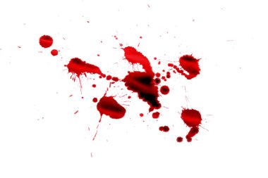 Beyaz arka planda kan lekeleri var. kırpma yolu ile