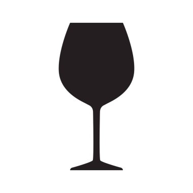 Beyaz arka taraftaki şarap kadehi siluet vektör çizimi