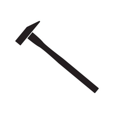 Çekiç simgesi, çekiç silueti, vektör stoku illüstrasyonu.