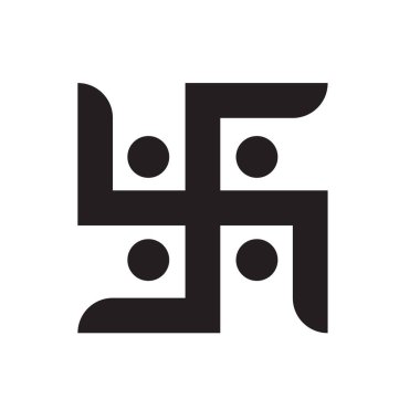 Beyaz arkaplanda Swastika dini simge vektörü