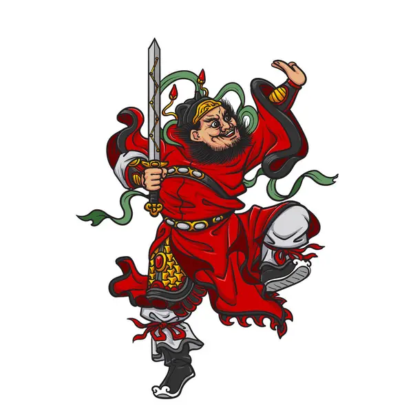 Çizim Hattı Özeti Vektör Zhong Kui İllüstrasyonu