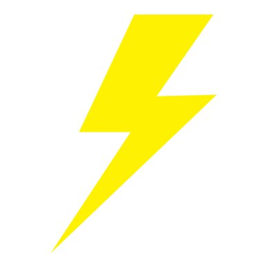 Şimşek sembolü vektörü. Sarı yüksek voltajlı duygu simgesi