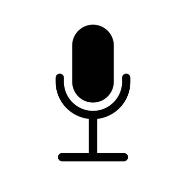Stüdyo mikrofon simgesi. Beyaz grupta izole edilmiş web tasarımı için basit bir mikrofon vektör ikonu.