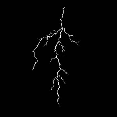Siyah arkaplanda vektör yıldırımı
