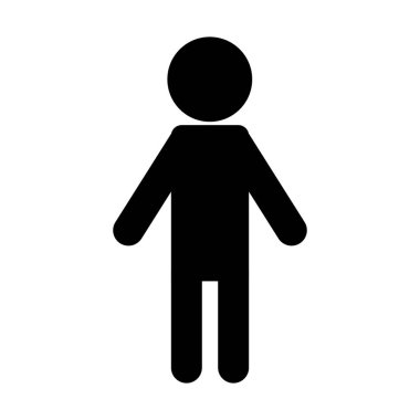 İnsan gövdesi simgesi, Beyaz arkaplanda insan avatar sembolü çizimi. 