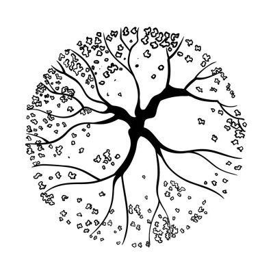 Peyzaj Ağacı Planlama Görünümü, Ağaç Damgaları, Peyzaj Ağacı Sembolleri, Vektör Resimleri.