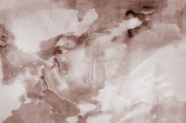 Islak kağıt üzerinde yaratıcı, soyut suluboya resim. Yaratıcı tasarımın ve yaratıcılığın için bulanık şekiller arka plan.