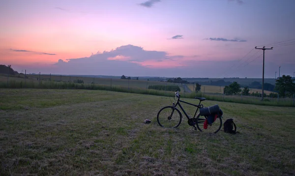 Bike Field Sunset Biking Tour — Stock Photo, Image