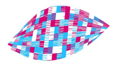 Waving flag from textile. Cells distortion surface zebra texture. Screen striped with fabric Stripes curved in a bizarre way with waves curving along the trajectory bulb