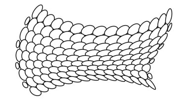 Japanese traditional ornament. Seamless pattern. Black and white fish scales. Vector illustration texture