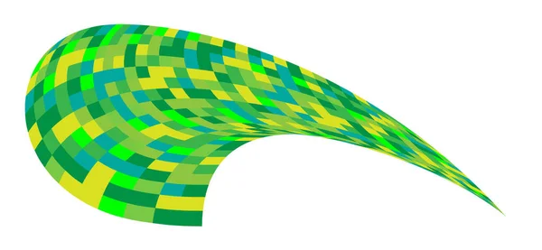 Patchworková Deka Vyrobená Zelených Buněk Prošívaná Látka Čtvercová Pole Ptačí — Stockový vektor