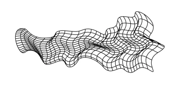 ネット飛んで手を振る テクスチャ波繊維 海の風の生地の正方形の細胞 ベクトルイラスト丘陵 旗風の流れ ネットワーク構造面チェックされた背景スポーツラインの境界線 — ストックベクタ