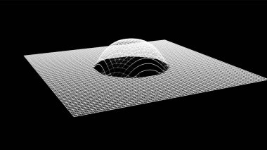 Dağ gibi kabarcıklar. Hill, küresel çıkıntı. Noktalardan oluşan yarımküre. Parçacık boyutu ses dalgası. Kürenin bir kısmı kutup tepesi küre yüzeyini etkiler. Büyük veri akışı hesaplaması.