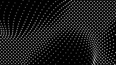 Kubbe şekilli çıkıntı kısmı, yüzey üzerindeki üç boyutlu bozulma illüzyonu için örgü gerilerek oluşturuldu. Ekran medyası video gezisi. Ağ LCD görüntüsü. Boyut boyutu farklı delik alanı ölçeklendir