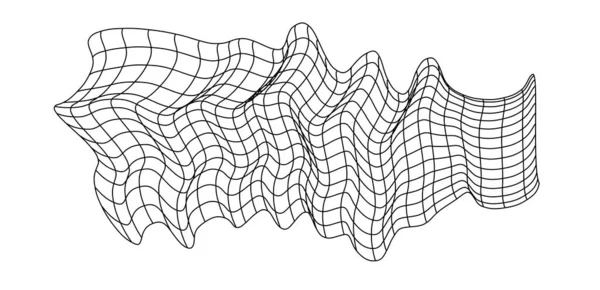 Netz Fliegt Winkend Textur Welle Textil Gewebequadratische Zellen Des Meereswindes — Stockvektor