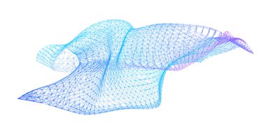 Network lines. Net wave information flow. Scientific paradigm solutions future. Forward vision progress. Big data cells deep development analysis foresight conference background banner. Screen back.