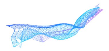 Network lines. Net wave information flow. Scientific paradigm solutions future. Forward vision progress. Big data cells deep development analysis foresight conference background banner. Screen back.