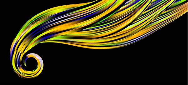 Пушистая Куча Травинки Волосков Мазок Сухой Краски Линии Развевающиеся Ветру — стоковый вектор
