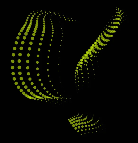 用于演示的数学流模板 发光线 强调粒子的规律性空间 有序的正弦科学 处理一个大数据流 消失的神奇的秘密地点 — 图库矢量图片