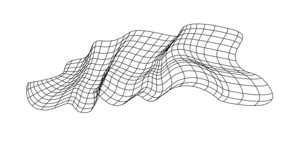 Nätflygande Vinkar Texturvågstextil Tygfyrkantiga Celler Havsvind Vektor Illustration Rullande Kullar — Stock vektor