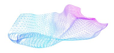 Network lines. Net wave information flow. Scientific paradigm solutions future. Forward vision progress. Big data cells deep development analysis foresight conference background banner. Screen back.