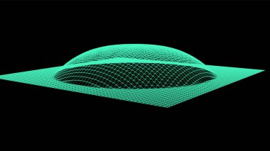 Dağ gibi kabarcıklar. Hill, küresel çıkıntı. Noktalardan oluşan yarımküre. Parçacık boyutu ses dalgası. Kürenin bir kısmı kutup tepesi küre yüzeyini etkiler. Büyük veri akışı hesaplaması.