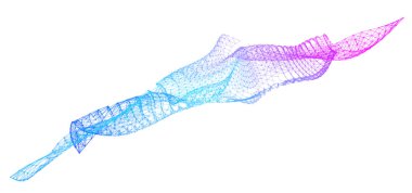 Network lines. Net wave information flow. Scientific paradigm solutions future. Forward vision progress. Big data cells deep development analysis foresight conference background banner. Screen back.