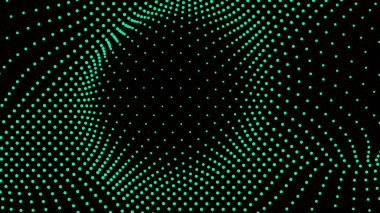 Kubbe şekilli çıkıntı kısmı, yüzey üzerindeki üç boyutlu bozulma illüzyonu için örgü gerilerek oluşturuldu. Ekran medyası video gezisi. Ağ LCD görüntüsü. Boyut boyutu farklı delik alanı ölçeklendir