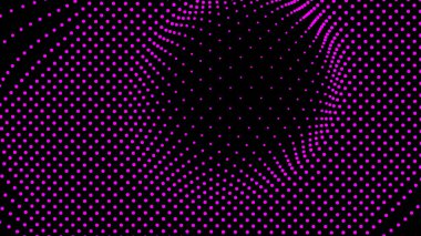 Kubbe şekilli çıkıntı kısmı, yüzey üzerindeki üç boyutlu bozulma illüzyonu için örgü gerilerek oluşturuldu. Ekran medyası video gezisi. Ağ LCD görüntüsü. Boyut boyutu farklı delik alanı ölçeklendir