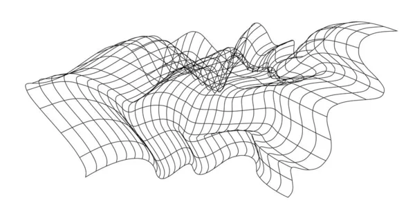 Neto Ondeando Textura Textil Onda Células Cuadradas Tela Viento Marino — Archivo Imágenes Vectoriales