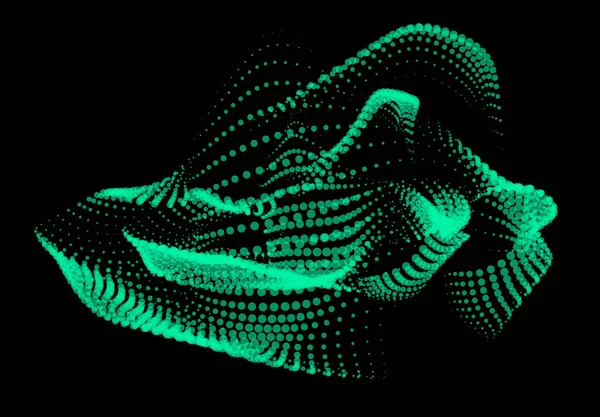 Динамічний Вузол Великих Точок Даних Науки Хвильова Нескінченність Синусоїдної Лінії — стоковий вектор