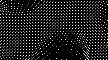 Kubbe şekilli çıkıntı kısmı, yüzey üzerindeki üç boyutlu bozulma illüzyonu için örgü gerilerek oluşturuldu. Ekran medyası video gezisi. Ağ LCD görüntüsü. Boyut boyutu farklı delik alanı ölçeklendir