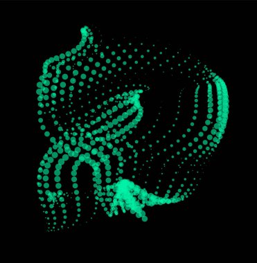 Sunum için matematik akış şablonu. Parçacıkların düzenlilik alanını vurgulayan ışık yayan çizgiler. Sinüzoidal bilim emretti. Büyük bir veri akışı işleniyor. Gizemli sihirli noktalar kayboluyor.