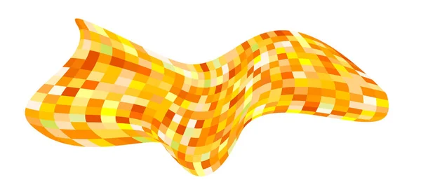 Лоскутное Одеяло Оранжевых Клеток Ткань Одеяла Площадь Полей Высоты Птичьего — стоковый вектор