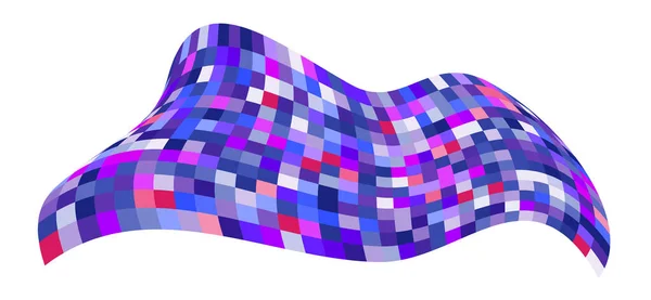 Лоскутное Одеяло Фиолетовых Клеток Ткань Одеяла Квадратные Поля Высоты Птичьего — стоковый вектор