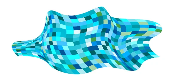 Лоскутное Одеяло Голубых Клеток Ткань Одеяла Площадь Полей Высоты Птичьего — стоковый вектор