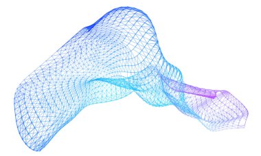 Ağ hatları. Net dalga bilgi akışı. Bilimsel paradigma çözümleri. İleri görüşlü ilerleme. Büyük veri hücreleri derin gelişim analizi öngörü konferansı arka plan pankartı. Ekran geri.