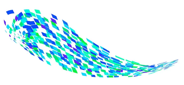 Ornement Particules Carrées Dispersées Vent Vol Mosaïque Paroi Cellulaire Détruite — Image vectorielle