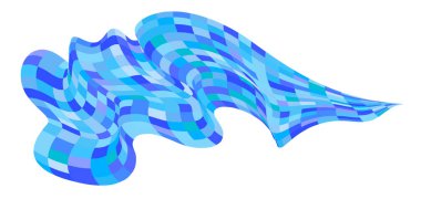 Mavi hücrelerden yapılmış yama işi yorgan. Örtülü kumaş. Kuş bakışı tarlalardan sonbahar hasadı. Çarpık kareler, çarpık satranç kalıpları ile işaretlenmiş arkaplan. Satranç tahtası yüzey bayrağı