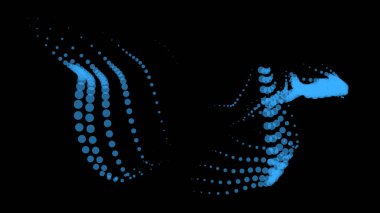 Math flow template for presentation. Light-emitting lines highlighting regularity space of particles. Ordered sinusoidal science. Processing a large data stream. Disappearing magical mysterious spots. clipart