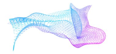 Network lines. Net wave information flow. Scientific paradigm solutions future. Forward vision progress. Big data cells deep development analysis foresight conference background banner. Screen back.