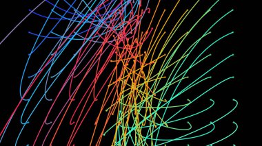 Işık demetlerini çaprazlıyorum. Enerji akışı lazer hatları. Neon pleksus düğümleri. Uzayda sonsuzluğun eğri yol göstericisi. Geçiş matrisi enerji seviyesi. Derin veri tabanlarını göster. Kaos ve düzen arkaplanı