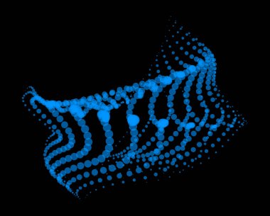 Sunum için matematik akış şablonu. Parçacıkların düzenlilik alanını vurgulayan ışık yayan çizgiler. Sinüzoidal bilim emretti. Büyük bir veri akışı işleniyor. Gizemli sihirli noktalar kayboluyor.