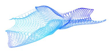 Network lines. Net wave information flow. Scientific paradigm solutions future. Forward vision progress. Big data cells deep development analysis foresight conference background banner. Screen back.