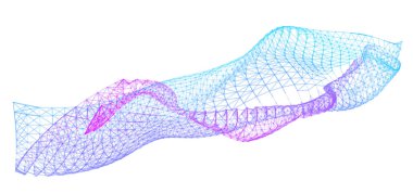 Network lines. Net wave information flow. Scientific paradigm solutions future. Forward vision progress. Big data cells deep development analysis foresight conference background banner. Screen back.