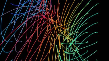 Işık demetlerini çaprazlıyorum. Enerji akışı lazer hatları. Neon pleksus düğümleri. Uzayda sonsuzluğun eğri yol göstericisi. Geçiş matrisi enerji seviyesi. Derin veri tabanlarını göster. Kaos ve düzen arkaplanı