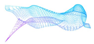 Network lines. Net wave information flow. Scientific paradigm solutions future. Forward vision progress. Big data cells deep development analysis foresight conference background banner. Screen back.