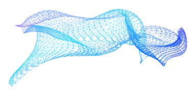 Network lines. Net wave information flow. Scientific paradigm solutions future. Forward vision progress. Big data cells deep development analysis foresight conference background banner. Screen back.